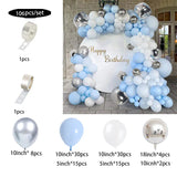 elvesmall Dusty Blue White Balloon Garland Kit Pastel Light Arch Wedding Birthday Party Baby Shower Baptism Christening Party Decorations