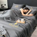 elvesmall Luxury Embroidery Summer Blanket for Bed Sleeping Non-stick Body Summer Quilt Soft Skin Friendly Air Conditioner Comforter Silky