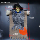 elvesmall  Halloween Decoration Hanging Flag Pumpkin Ghost Skull Horror Flag Banner For Home Door Festival Party Ornaments