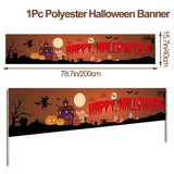 elvesmall Halloween Trick Or Treat Banner Happy Halloween Decoration For Home Pumpkin Bat Ghost Print Backdrop Horror Party Suppiles