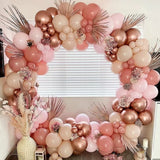 elvesmall Dusty Rose Pink Balloon Arch Wedding Engagement Decoration Neutral Boho Nude Ballon Garland Kit Baby Shower Birthday Party Decor