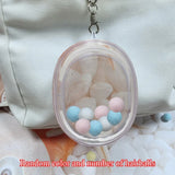 elvesmall 10CM Doll Display Storage Bags Transparent Doll Organizer Boxes Plush Doll Storage Pouches Clear Keychain Wallet Bag Mystery Box