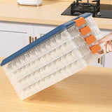 elvesmall Refrigerator Organizer Dumpling Storage Box Kitchen Organizer Food Storage Box with Lid Stackable Transparent Plastic Shelf