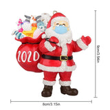 elvesmall  8x9cm Christmas Resin Tree Santa Claus Sculpture Hanging Pendant Window New Year Party Home Decoration Gift