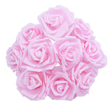 elvesmall 25Pcs 8cm PE Foam Rose Head Artificial Rose Flower Bouquet For Home Wedding Birthday Party Table Decor Valentines Day Gift Craft