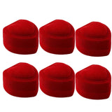 elvesmall 6PCS Square Red Velvet Ring Box Jewelry Case Storage Organizer Gift Earrings Packaging Box Portable Travel Wedding Wholesale