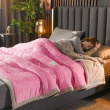 elvesmall  Milk Fleece Autumn Winter Warm Weighted Blankets for Beds European Thickened Beibei Velvet Throw Blanket Warmth Quilt Comforter