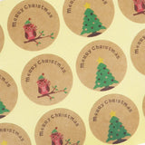 elvesmall 12/24pcs Christmas Kraft Paper Gift Bags Party Favor Packing Pack Fox Elk Print Cookies Pouch with Xmas Sticker Navidad New Year