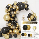 elvesmall Black Gold Balloon Garland Arch Kit Confetti Latex Balloon Happy 18 30 40 50 Year Old Birthday Party Decor Adults Anniversary