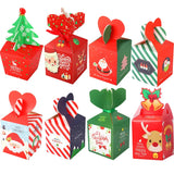elvesmall Merry Christmas Paper Boxes Treat Boxes For Candy Cookie Apple Box Navidad New year Christmas Decoration Gift Box Bag Kerst noel