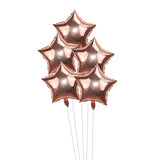 elvesmall 5Pcs 18inch Gold Silver Foil Star Balloon Wedding Balloons Decoration Baby Shower Children's Kids Birthday Party Balloons Globos