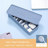 elvesmall Cable Storage Box Transparent Plastic Data Line Storage Container for Desk Stationery Multifunctional headset Data charging line