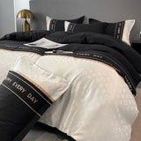 elvesmall Thickened Quilt Cover Bedding Set Luxury Embroidered Home Bed Linen Set Jacquard Duvet Cover Pillowcases 3/4 Pieces Set
