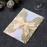 elvesmall 10pcs Laser Cut Wedding Invitations Cards Tags Vintage Wedding Bridal Gift Greeting Card Event Party Birthday Deccor Supplies