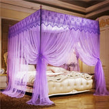 elvesmall New Pirncess Lace Mosquito Net for Bed Square Romantic Curtain Bed Net Canopy Mosquito Tent Mesh