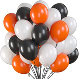 elvesmall 18pcs/set 18inch Orange Stars Foil Balloons Gold Confetti Black Latex Ball Halloween Kids Birthday Party Decors Inflate Balls