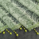 elvesmall Green Valance Sheer Drape for Small Window Short Curtain With Lace Beads Bottom Kitchen Home Decoration Blinds #E