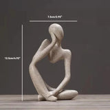 elvesmall Sand Color The Thinker Abstract Statues Sculptures Yoga Figurine Nordic Living Room Home Decor Decoration Maison Desk Ornaments