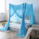 elvesmall Mosquito Net Bedroom Luxurious Four-Door Fit King and Queen Double Beds Netting Elegant Green Netting Bedroom Decor Canopy