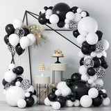 elvesmall 127Pcs Black and White Balloon Garland Arch Kit Confetti Latex Balloons for Baby Shower Birthday Graduation Wedding Party Decor