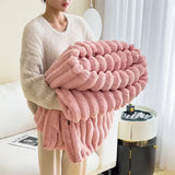 elvesmall New Imitation Rabbit Velvet Autumn Warm Blankets for Beds Soft Fluffy Coral Fleece Throw Blankets for Sofa Warmth Bed Sheets