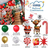 elvesmall Decorations Christmas Balloons Garland Arch Red Metallic Gold With Gingerbread Man Stars Foil Balloon For Christmas Party Decor