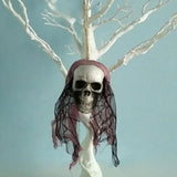 elvesmall Halloween Skull Hanging Ornaments Foam Skull Bride Clothes Bone Head Scene Layout Props Home Decorations Festival Party Supplies