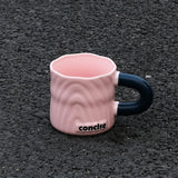 elvesmall  -  Modern Simple Coffee Ceramic Mug Milk fufu Collider with Handle Water Cup Household Breakfast Oatmeal Milk Cup
