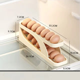 elvesmall Automatic Scrolling Egg Rack Holder Storage Box Egg Basket Container Organizer Rolldown Refrigerator Egg Dispenser For Kitchen