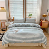 elvesmall Fashion Bedding Duvet Cover Set Bed Sheet Pillowcase 100% Cotton Bedspread Bed Linen Nordic Classic Home Textile Soft Breathable