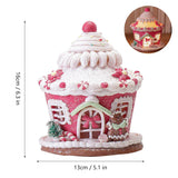 elvesmall Christmas Luminous Castle Christmas Tree Decoration Ornaments Soft Clay Cute Macaron Accessories Xmas Holiday Supplies