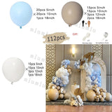 elvesmall Double Apricot Nude Balloon Garland Arch Kit Macaron Blue Kids Birthday Party Decor Latex Baby Shower Wedding Ballons Decoration