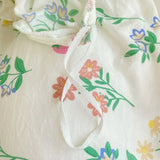 elvesmall Cute Floral Duvet Cover Set Ins Korean Style with Flat Sheet Pillowcase No filler Washed Cotton Queen Full Twin Home Bed Linen