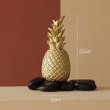 elvesmall Nordic Light Luxury Pineapple Decoration,Golden Fruit Shape Living Room Porch Home Decoration Figurines Gift Wedding Props