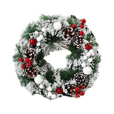 elvesmall Farmhouse Christmas Wreath With Bells Door Pine Cone Decoration Artificial Geen Plants Simulation Flower Vine New Year Garland