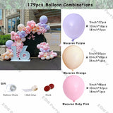 elvesmall 8Ft-24Ft Doubled Macaron Blue Green Maca Pink Yellow Garland Arch Kit Birthday Party Balloon Baby Shower Wedding Decoration