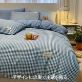 elvesmall  Professional Checkered Retro Grid Comforter Bedding Sets Cotton Bedding Set Bedding Jacquard King Linen Bed Duvet Cover Size