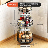 elvesmall  Rotatable Kitchen Storage Rack kitchen Accessories Spice Storage Rack Clean Storage 360 Degrees Rotatable Organizer Turntable
