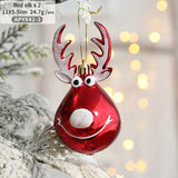 elvesmall 2pcs Christmas Tree Ornaments Snowman Crutch Elk Xmas Tree Pendant Christmas Decoration for Home New Year Gifts Kids Toys