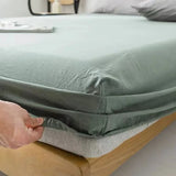 elvesmall 1PCS Sheet Pastoral Flower Fitted Sheet Non Slip Bedspread Washable Cotton With Elastic Band Mattress Cover (no Pillowcase)