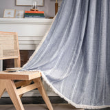 elvesmall Boho Curtains for Bedroom Living Room,Semi-Blackout French Country Linen Embroidery Vintage Chic Tassels Hollow Bohemian Curtain