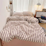 elvesmall  Pure Cotton Duvet Cover Bed Sheet Pillow Case 3/4pc Bedding Set High Quality Soft Comforter Quilt Cover Sleeping Naked Bed Linen