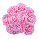 elvesmall 25Pcs 8cm PE Foam Rose Head Artificial Rose Flower Bouquet For Home Wedding Birthday Party Table Decor Valentines Day Gift Craft