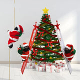 elvesmall  Electric Climbing Ladder Santa Claus Doll Toys Funny Christmas Ornaments Gift New Year Christmas Tree Hanging Home Decor Gifts