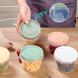 elvesmall 8 Pcs 500ml Round Food Fresh Keeping Box Kitchen Refrigerator Storage Container Fruits Snacks Sealed Jar Microwave Heating
