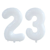 elvesmall 2pcs 30/40inch Giant White Number Balloon 16 18 25 30 40 50 Foil Balloons Birthday Wedding Baby Shower Decoration Figures Globos