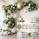elvesmall  Beige Green Balloon Garland Arch Kit Baby Shower Decoration Wedding Engagement Ballons Birthday Baptism Christening
