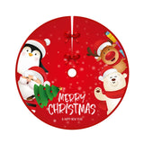 elvesmall 90cm Christmas Tree Skirt Red Rustic Snowflake Santa Claus Printed Xmas Tree Carpet Christmas Decor Mat New Year Decor For Home
