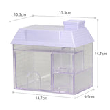elvesmall Transparent Desktop Storage Box Creative Small House Pen Holder Student Kawaii Stationery Cosmetic Organizer Rack Drawer Cute