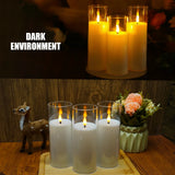 elvesmall 9Pcs LED Flameless Candles Light Simulation Acrylic Wedding Romantic Candle Lamp with Remote Control Party Christmas Home Decor